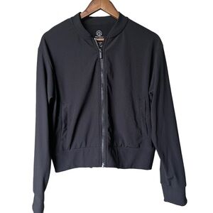 🖤 MOVE THEOLOGY Black Zip-Up Bomber Jacket L SportyVibes